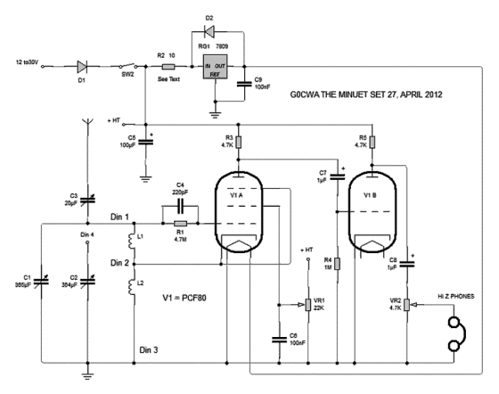 1 TV Valve Regenerative Receiver Schematic